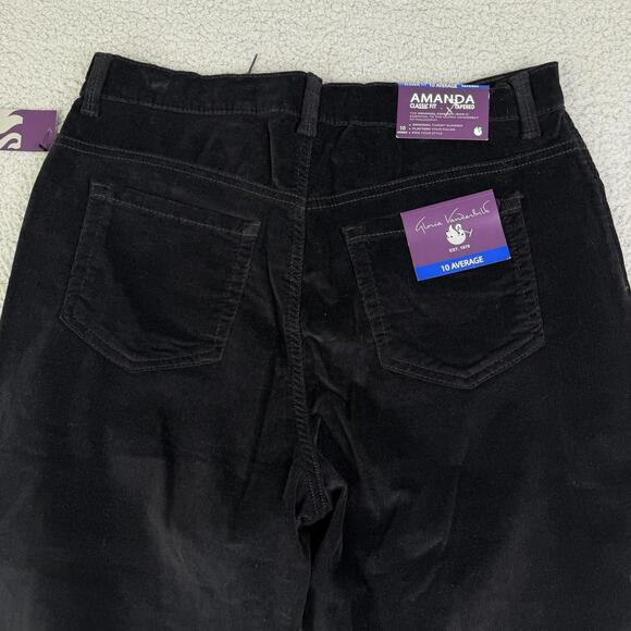 Gloria Vanderbilt Womens Amanda Corduroy Classic Fit Tapered Sz 10 Pants Black - Picture 10 of 13